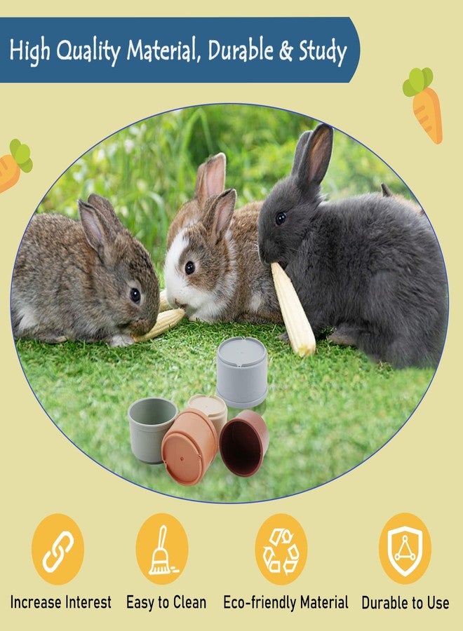 Mooydee 8 Pcs Stacking Cups for Rabbits Guinea Pig Reusable Multi-Colored Bunny Toy Rabbit Toys of Different Sizes, Safe Plastic Nesting Toys for Bunny Small Animals Hiding Food and Playing - Image 5